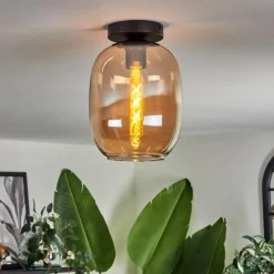 hofstein Plafonnier - Verre Apedo Ambre, 1 lumière