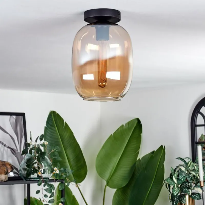 hofstein Plafonnier - Verre Apedo Ambre, 1 lumière