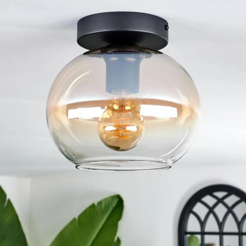 hofstein Plafonnier - Verre Apedo Ambre, Clair, 1 lumière