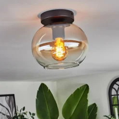 hofstein Plafonnier - Verre Apedo Ambre, Clair, 1 lumière