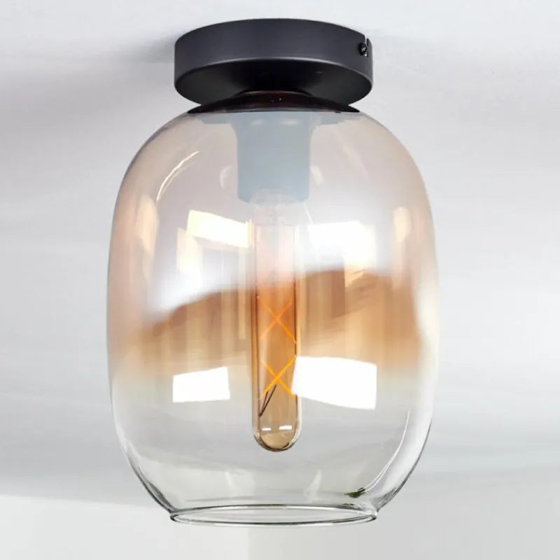 hofstein Plafonnier - Verre Apedo Ambre, Clair, 1 lumière