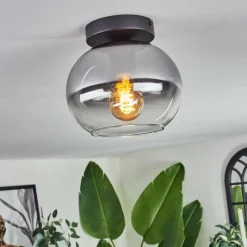 hofstein Plafonnier - Verre Apedo Clair, Fumé, 1 lumière