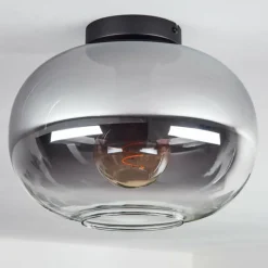 hofstein Plafonnier - Verre Apedo Clair, Fumé, 1 lumière