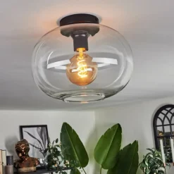 hofstein Plafonnier - Verre Apedo Clair, 1 lumière