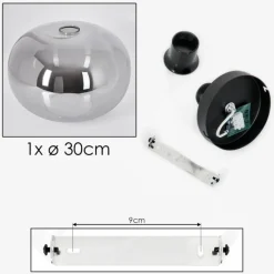 hofstein Plafonnier - Verre Apedo Fumé, 1 lumière