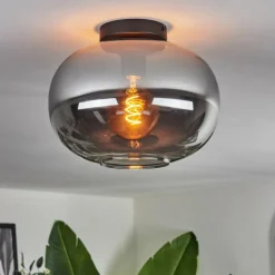 hofstein Plafonnier - Verre Apedo Fumé, 1 lumière