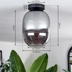 hofstein Plafonnier - Verre Apedo Fumé, 1 lumière