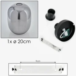 hofstein Plafonnier - Verre Apedo Fumé, 1 lumière