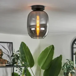 hofstein Plafonnier - Verre Apedo Fumé, 1 lumière