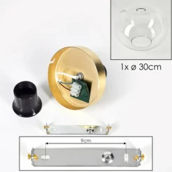 hofstein Plafonnier - Verre Apedo Laiton, 1 lumière