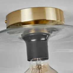 hofstein Plafonnier - Verre Apedo Laiton, 1 lumière