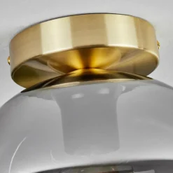 hofstein Plafonnier - Verre Apedo Laiton, 1 lumière