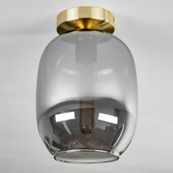 hofstein Plafonnier - Verre Apedo Laiton, 1 lumière