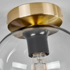 hofstein Plafonnier - Verre Apedo Laiton, 1 lumière