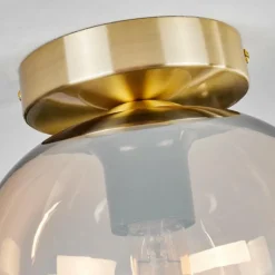 hofstein Plafonnier - Verre Apedo Laiton, 1 lumière