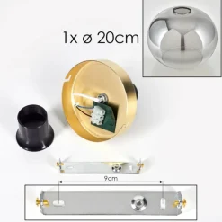 hofstein Plafonnier - Verre Apedo Laiton, 1 lumière