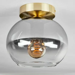 hofstein Plafonnier - Verre Apedo Laiton, 1 lumière