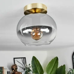 hofstein Plafonnier - Verre Apedo Laiton, 1 lumière