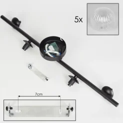 hofstein Plafonnier - Verre Chehalis Clair, 5 lumières