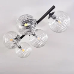 hofstein Plafonnier - Verre Chehalis Clair, 5 lumières