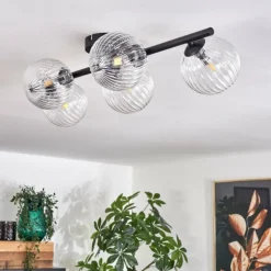 hofstein Plafonnier - Verre Chehalis Clair, 5 lumières