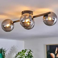 hofstein Plafonnier - Verre Chehalis Fumé, 4 lumières