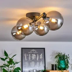 hofstein Plafonnier - Verre Chehalis Fumé, 4 lumières