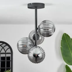 hofstein Plafonnier - Verre Chehalis Fumé, 4 lumières