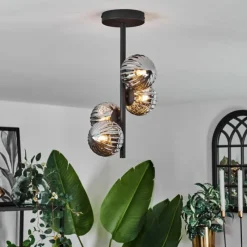 Suspension Verre Fumé-hofstein Plafonnier - Verre Chehalis Fumé, 4 lumières