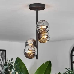 Suspension Verre Fumé-hofstein Plafonnier - Verre Chehalis Fumé, 4 lumières