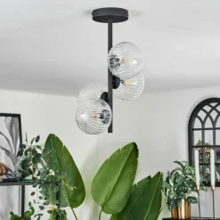 hofstein Plafonnier - Verre Chehalis Clair, 4 lumières