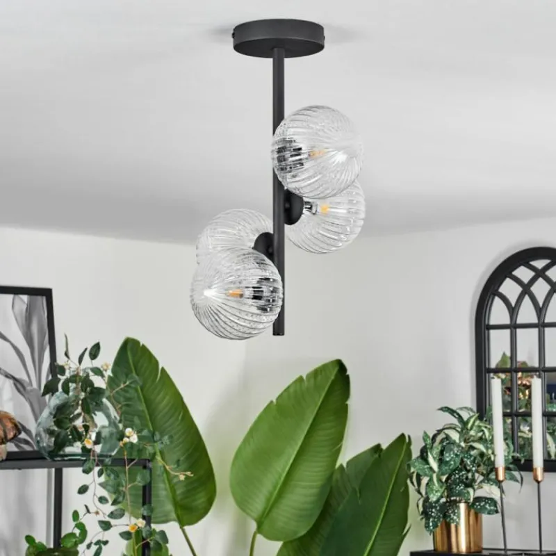 hofstein Plafonnier - Verre Chehalis Clair, 4 lumières