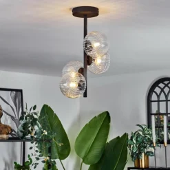 hofstein Plafonnier - Verre Chehalis Clair, 4 lumières