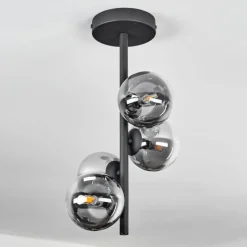 hofstein Plafonnier - Verre Chehalis Clair, Fumé, 4 lumières