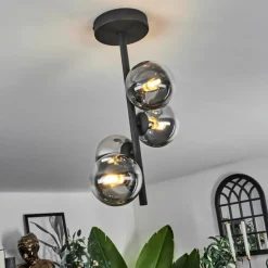 hofstein Plafonnier - Verre Chehalis Clair, Fumé, 4 lumières