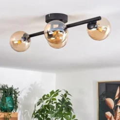 hofstein Plafonnier - Verre Chehalis Ambre, 4 lumières