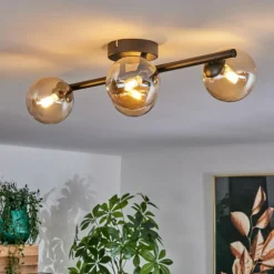 hofstein Plafonnier - Verre Chehalis Ambre, 4 lumières