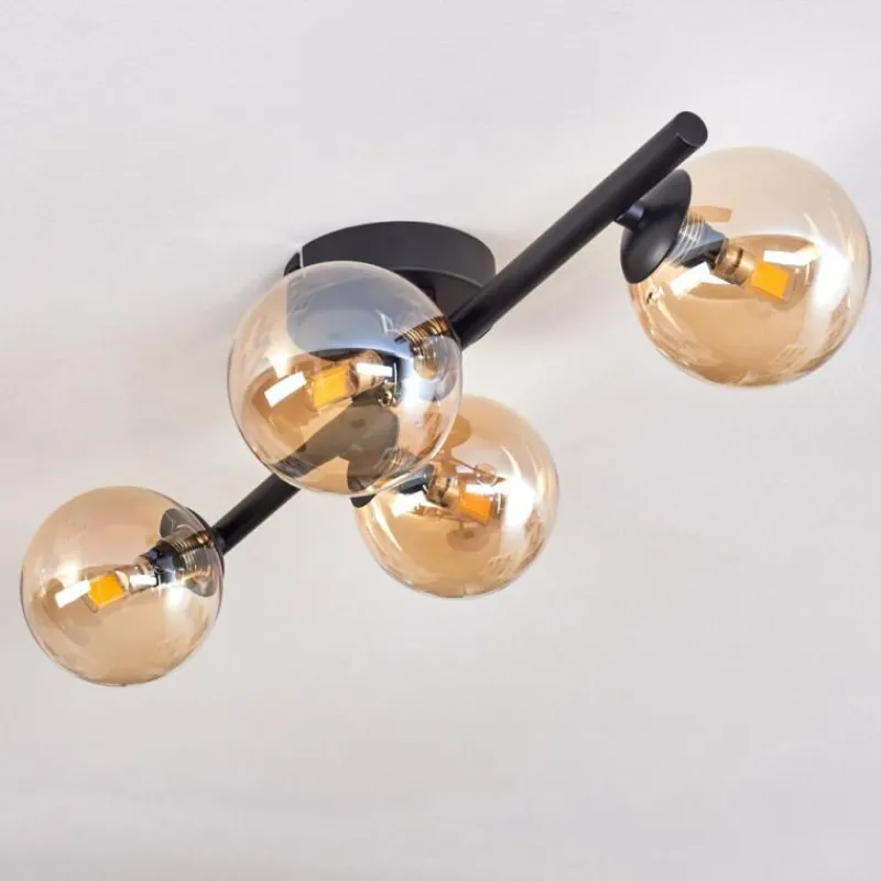 hofstein Plafonnier - Verre Chehalis Ambre, 4 lumières