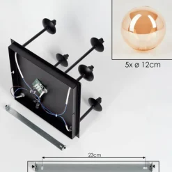 hofstein Plafonnier - Verre Chehalis Ambre, 5 lumières