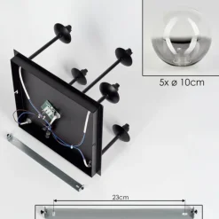 Suspension Verre Fumé-hofstein Plafonnier - Verre Chehalis Clair, Fumé, 5 lumières