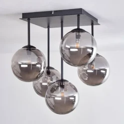 hofstein Plafonnier - Verre Chehalis Fumé, 5 lumières