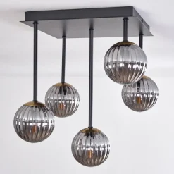 Lampes Dorées-hofstein Plafonnier - Verre Chehalis Or, Noir, 5 lumières