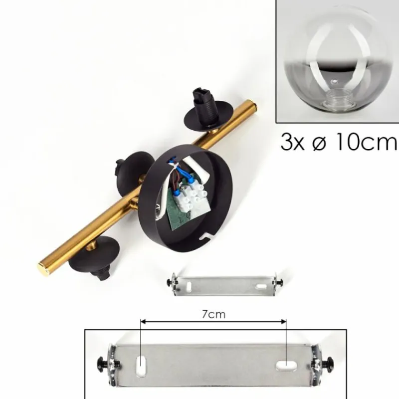 Lampes Dorées-hofstein Plafonnier - Verre Chehalis Or, Noir, 3 lumières