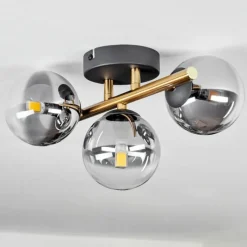 Lampes Dorées-hofstein Plafonnier - Verre Chehalis Or, Noir, 3 lumières