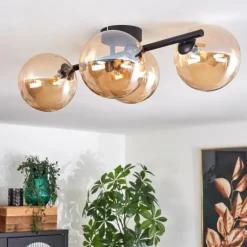 hofstein Plafonnier - Verre Chehalis Ambre, 4 lumières