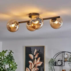 hofstein Plafonnier - Verre Chehalis Ambre, 4 lumières