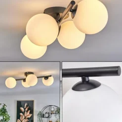 hofstein Plafonnier - Verre Chehalis Blanc, 4 lumières