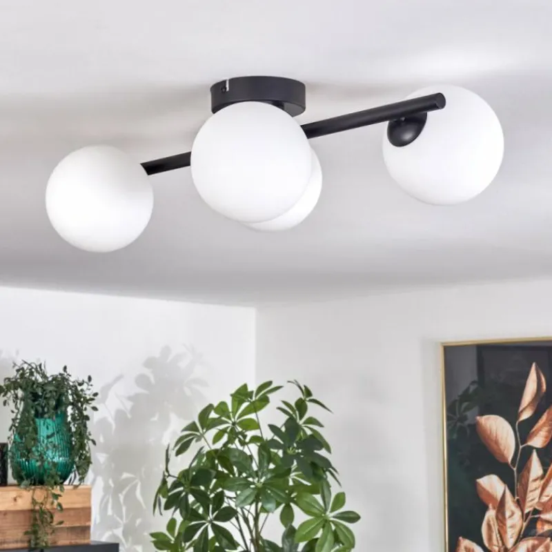 hofstein Plafonnier - Verre Chehalis Blanc, 4 lumières