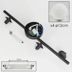 hofstein Plafonnier - Verre Chehalis Blanc, 4 lumières