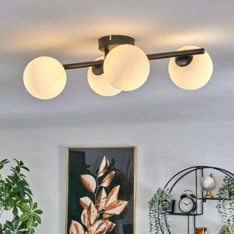 hofstein Plafonnier - Verre Chehalis Blanc, 4 lumières